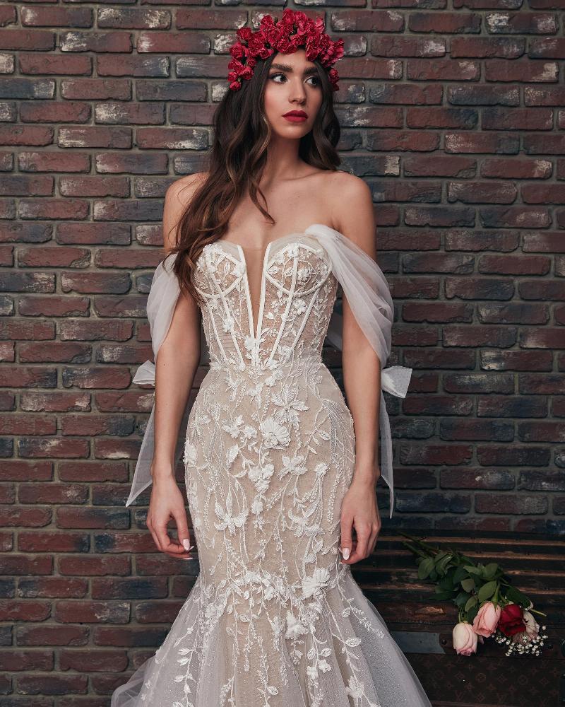 121237 strapless or off the shoulder mermaid wedding dress with lace4